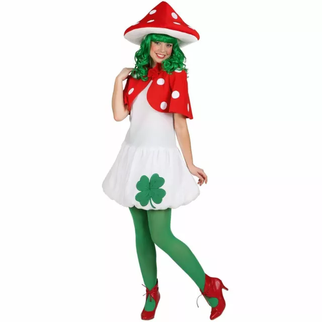 Damen Kostüm Pilz Einhgr. 36- 46 Fasching Karneval Kleid Pilzkostüm Natur