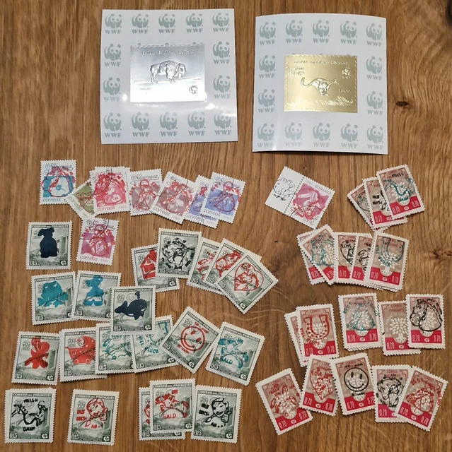 Lot timbres neufs Géorgie et Paraguay avec oblitération "fantaisie" (2)