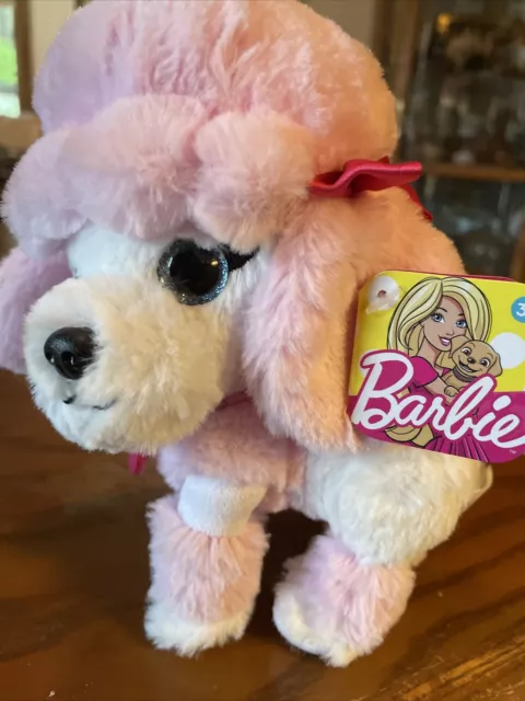 Barbie Pets White & Pink Poodle Just Play 2016 6" Plush Stuffed Mattel