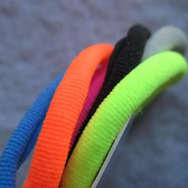 6 Scunci No Damage Neon Large Soft Fabric No Metal Ponytail Elastic Hair Bands