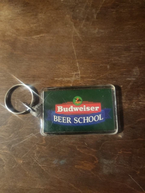 Vintage budweiser Beer Alcohol Keychain beer school beermaster Bud Sky
