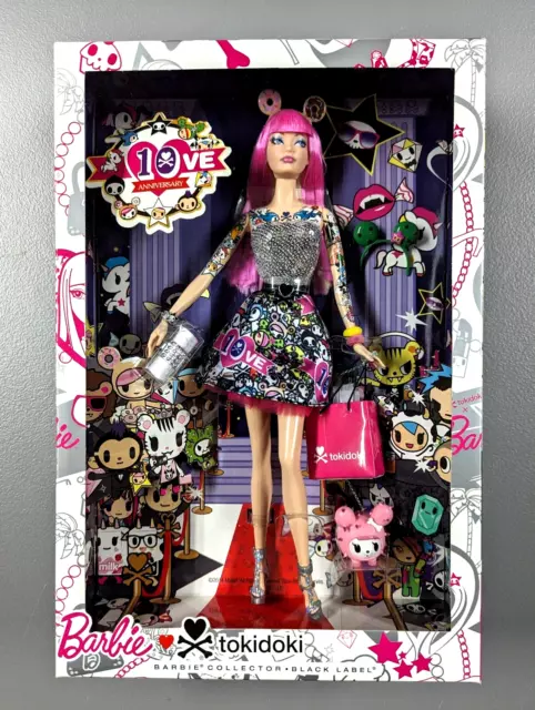 TOKIDOKI 10th Anniversary Barbie Doll - 2015 Black Label Pink Hair NEW IN BOX