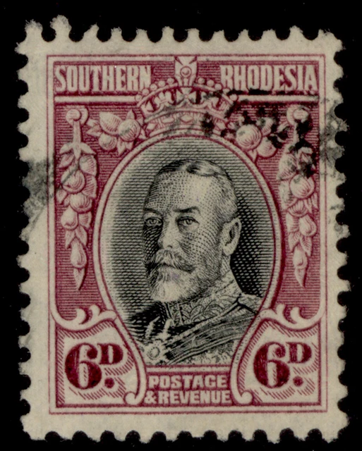 SOUTHERN RHODESIA GV SG20, 6d black & magenta, FINE USED.