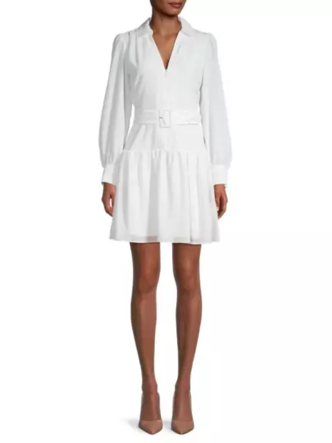 KARL LAGERFELD PARIS Belted Puff-Sleeve Dress 10A 2121 $31.89 - PicClick