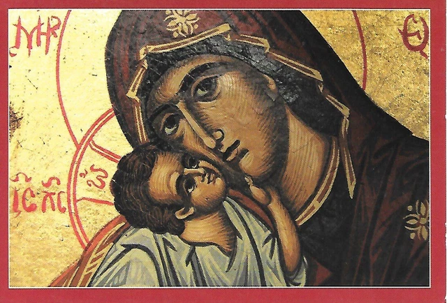 Cp Peinture "Madone Et Enfant"