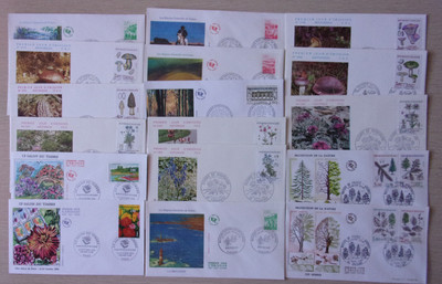 1983à1995 France Lot de 17 Enveloppes 1er Jour Série Nature de France Flore ..