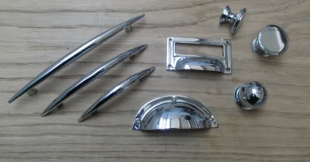 Polished Chrome Kitchen Cabinet Cupboard Drawer Door Fittings
