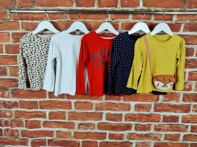 Girls Bundle Age 3-4 Years Next H&M Long Sleeve T-Shirt Leopard Graphic 104Cm