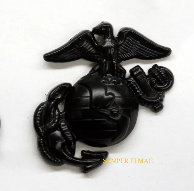 Eagle Globe Anchor Ega Hat Collar Lapel Black Left Pin Up Made In Us Marines