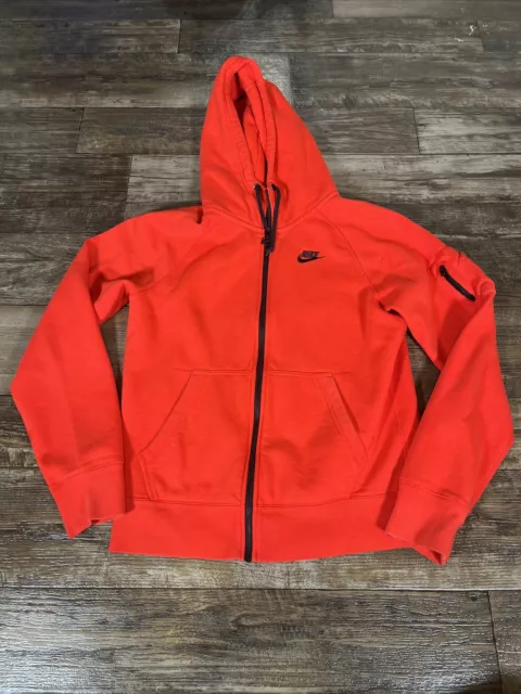 Nike AW77 Tech Fleece Hoodie Mens S Full Zip Hooded Cargo Rare Red 598759-602 I4