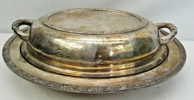 Vintage Middletown Silverware Radiant Rose 6211 Silverplate Covered Serving Dish