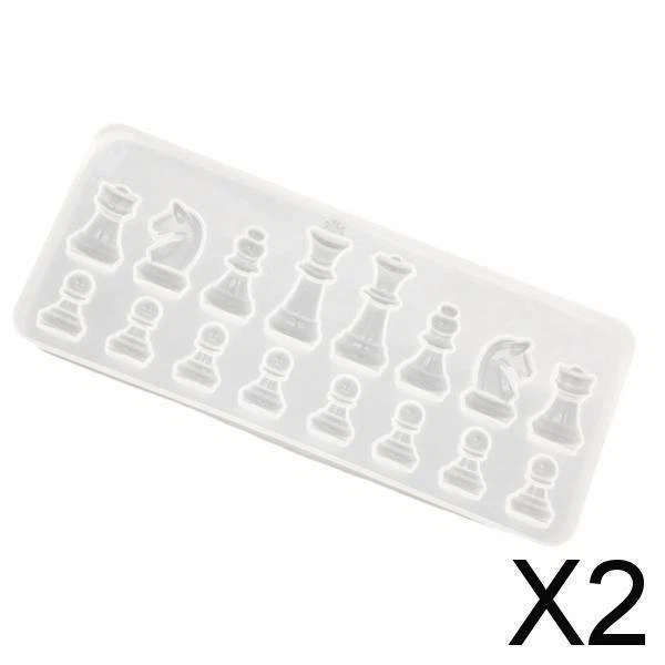 2X DIY Kristall Schach Ornamente Silikonform für Harz Casting handgemachte