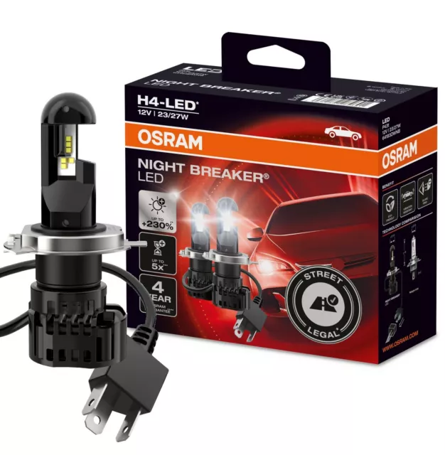 Original OSRAM LED H4 Night Breaker Abblendlicht Fernlicht Set 64193DWNB 2 Stück