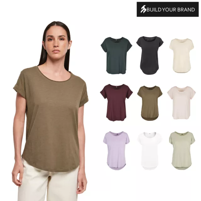 Women's Long Slub Tee BY036 -Plain Short sleeve fashion Classic Cotton T-Shirt