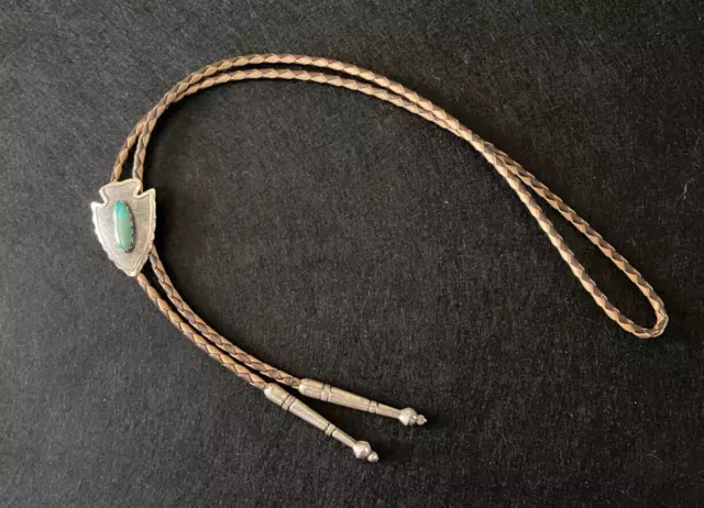 Vintage Bell Trading Co. Sterling Bolo Tie Arrow Head Turquoise Native American