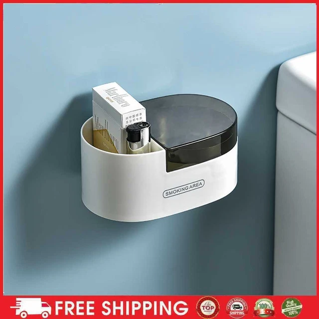 Cenicero de baño para montaje en pared, montaje en pared, cenicero con cubierta