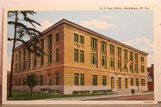 West Virginia WV Clarksburg US Post Office Postcard Old Vintage Card View Postal
