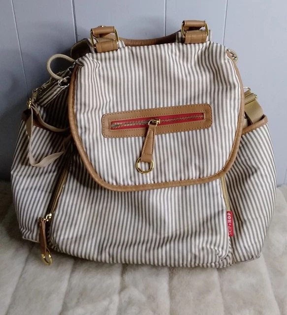 Skip Hop Diaper Bag/Backpack With Changing Pad Striped