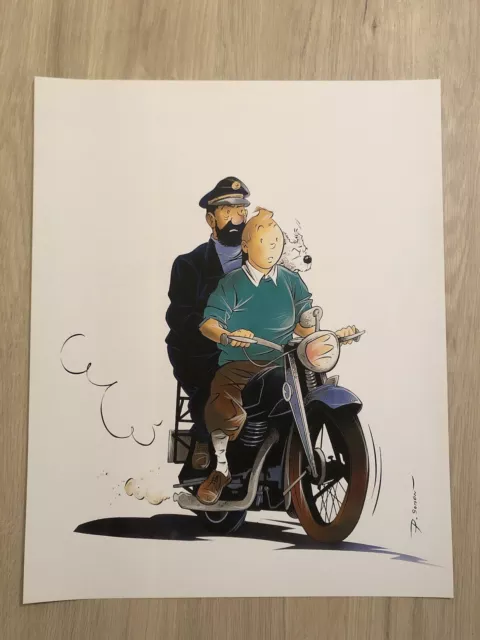 Affiche Tintin par Pascal Somon - Tintin et Haddock - hommage à Hergé