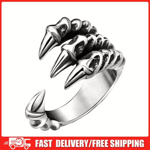 10pcs Open Adjustable Men Street Dragon Alloy Claw Finger Rings Jewelry