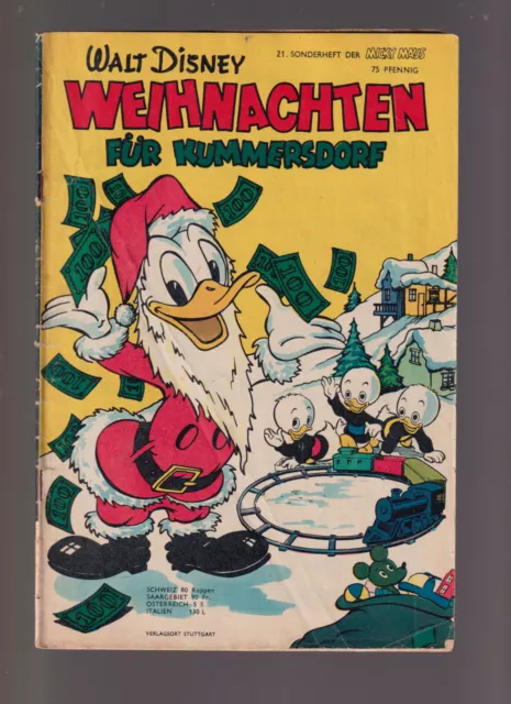Micky Maus Sonderheft 1954 Nr 21 guter Zustand Barks Weihnachten für Kummersdorf