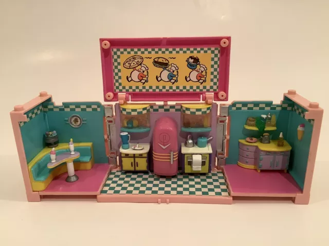 1999 Vintage Polly Pocket Deluxe Mansion Dream Builders Bluebird -Kitchen Only-