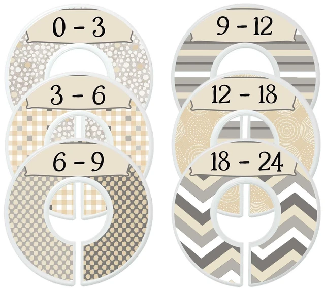 Divisores de ropa de bebé Mumsy Goose divisores de armario para bebé niño monocromo