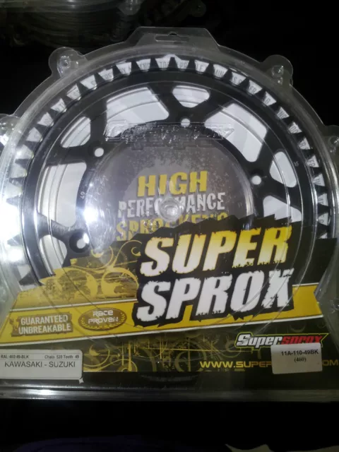 Supersprox Kawasaki Suzuki Alloy Rear Sprocket 49 Teeth (49T) KX125 KX250 RMZ250