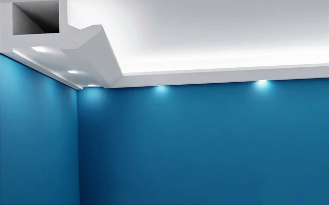 12 M + angoli 200x120mm nastro LED profilo listello in stucco per illuminazione indiretta XPS