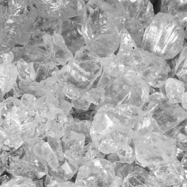 40 LB Clear Fireglass for Fire pits and Fireplace 1/4" Crushed Glass