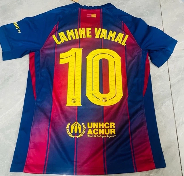 Maillot Football Adulte Réplique Officielle Maillot Domicile FC Barcelone 2024-2025 - Réplique Officielle Adulte - Taille TG - Noir Lamine Yamal