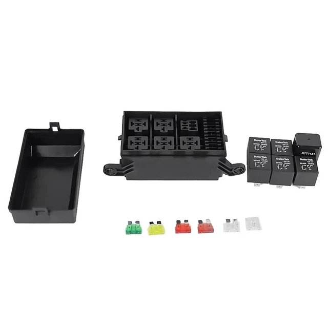 DaierTek 12V scatola relè 6 slot blocco relè 6 vie ATC/ATO fusibile