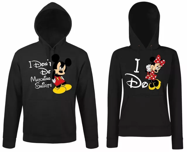 Pärchen Mickey & Minnie Hoodie Set Partner Pullover Maus Mouse Paar King Queen