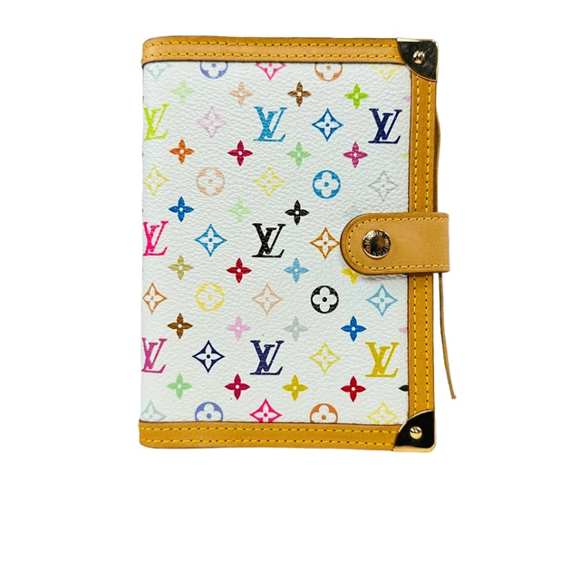 Louis Vuitton Murakami Multi-Color White Leather Agenda PM Diary Passport Holder