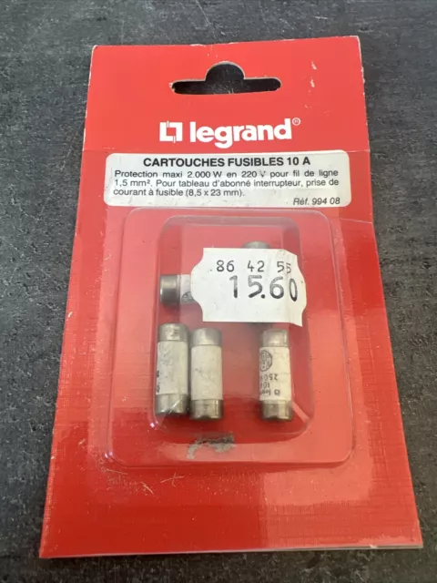 Lot De 5 Ancienne Cartouches Fusibles Legrand 10A