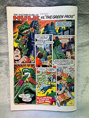 RARE Vintage Hostess Twinkies Hulk vs. The Green Frog Comic Print Ad