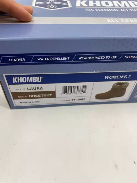 New Khombu womens Laura All Weather Ankle boots Chestnut Sz 7M 103-26 3