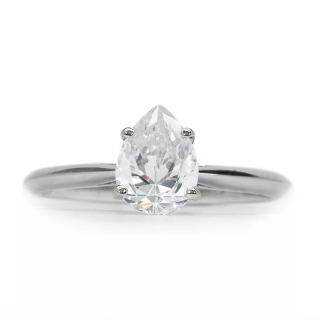 8x6mm White Cubic Zirconia Ring in 925 Sterling Silver