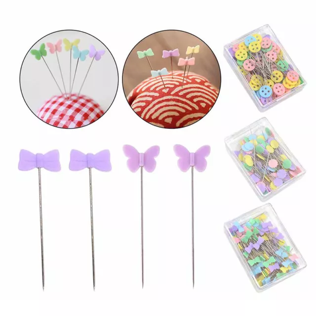 Heart Pins Patchwork Flat Head Quilting Sewing Dressmaking Tool Needle DIY Craft