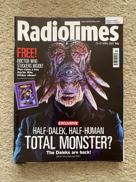 Radio Times Magazine 21st - 27th April 2007 includes Doctor Who stickers