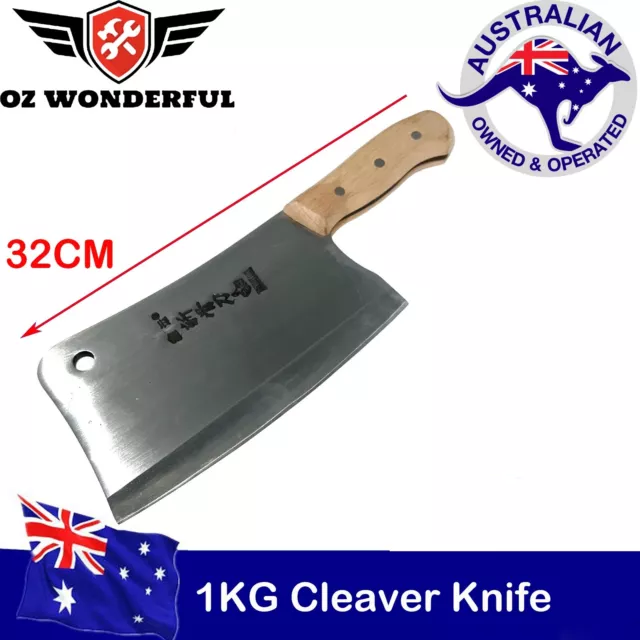 Kitchen Knife Bone Cleaver  Knives Wooden Handle Blade  HEAVY DUTY 1Kg