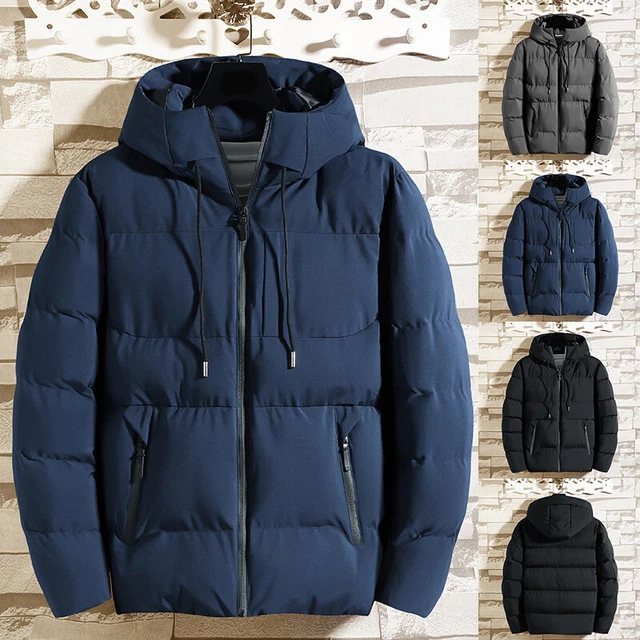 Men Winter Warm Duck Down Jacket Ski Snow Thick Hooded Puffer Coat Parka Quilted