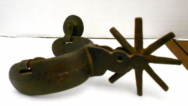 Antique 1900's - Mexican Iron Spur  ~ 8 Point Rowel