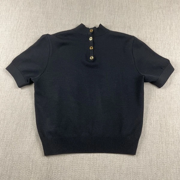 St John Basics Santana Knit Short Sleeve Top Womens Small Old Money Luxury Black St John Basics Santana Knit Short Sleeve Top Womens Small Old Money Luxury Black