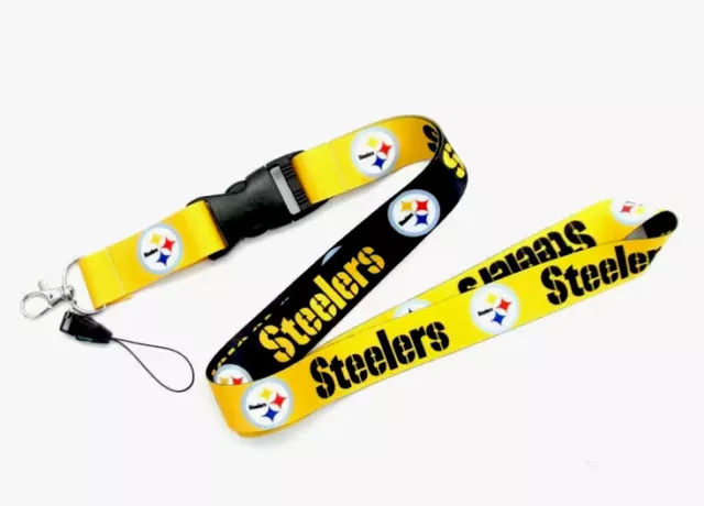 Pittsburgh Steelers NFL Football LANYARD DETACHABLE BUCKLE KEY CHAIN WIN-CRAFT U