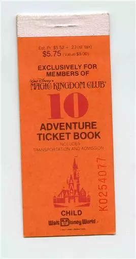 Transportation Ticket & 10 Adventures in Walt Disney World Child Ticket Book