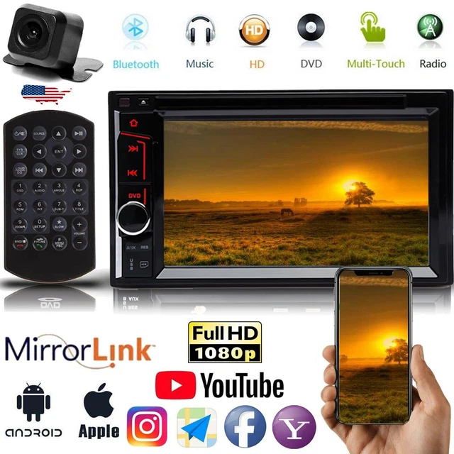 Car Stereo CD DVD Player Radio In Dash FM Mirror GPS & Camera For Nissan Sentra