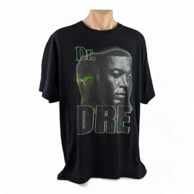 DR. DRE Short Sleeve Hip Hop Rap Graphic T-Shirt Black Size XL GILDAN HEAVY