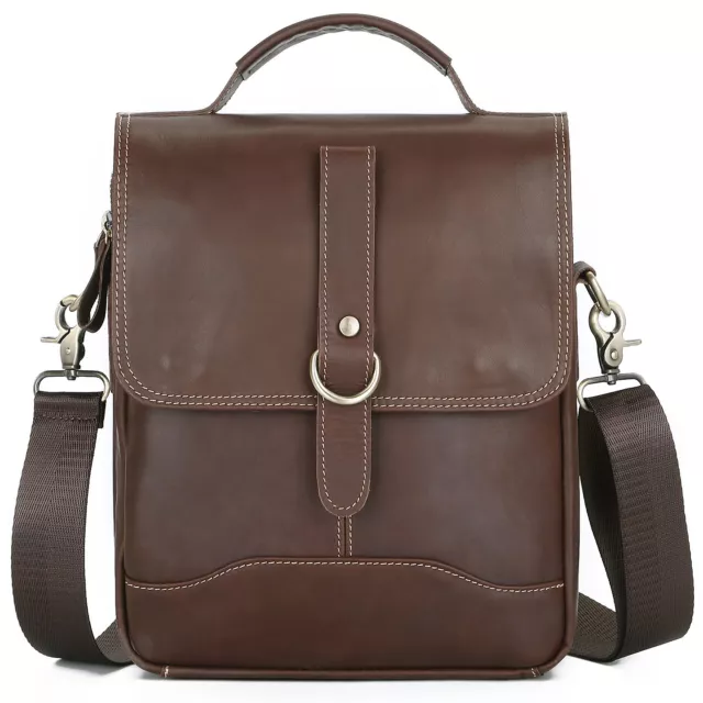 100% Genuine Leather Men's Business 10" Sling Shoulder/Messenger Bag Crossbody