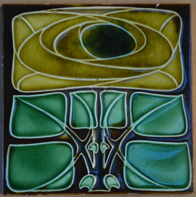 England - Antique Art Nouveau Majolica Tile C1900